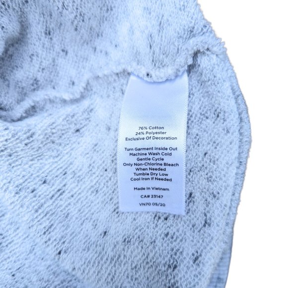 Talbots 'Merci' (Thank you) Heather Grey Crew Neck Sweatshirt - Sz Med - Picture 7 of 9